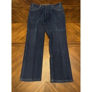 Vintage Levis Orange Tab Action Slacks Mens 40x34 Blue Denim Look Polyester Pant